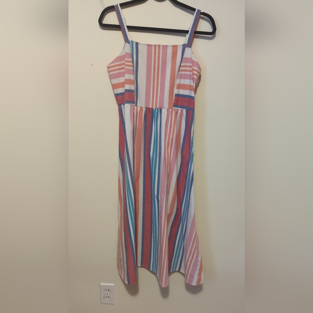 Robert Louis Striped Multicolor Summer Dress Size Medium